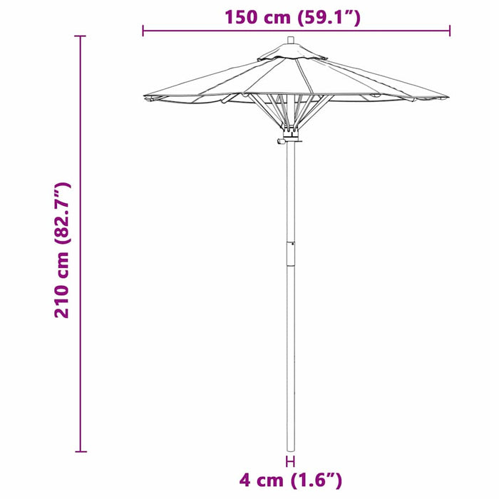 Parasol de Grădină Gri închis 150 x 150 x 210 cm Bambus - WALTI WALTI