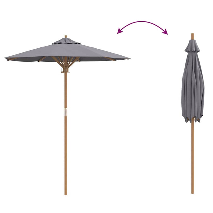 Parasol de Grădină Gri închis 180 x 180 x 230 cm Bambus - WALTI WALTI