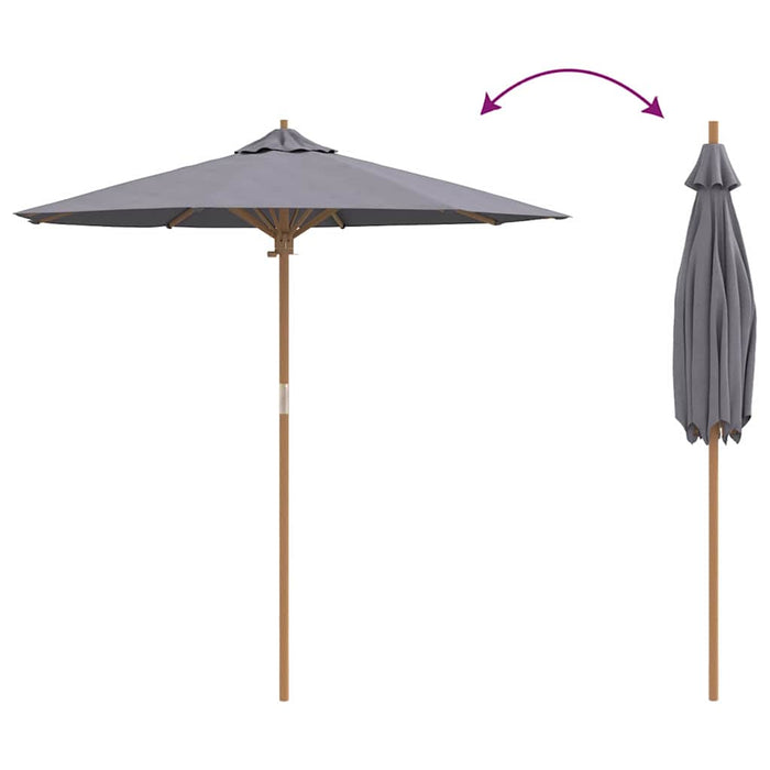 Parasol de Grădină Gri închis 217 x 217 x 230 cm Bambus - WALTI WALTI