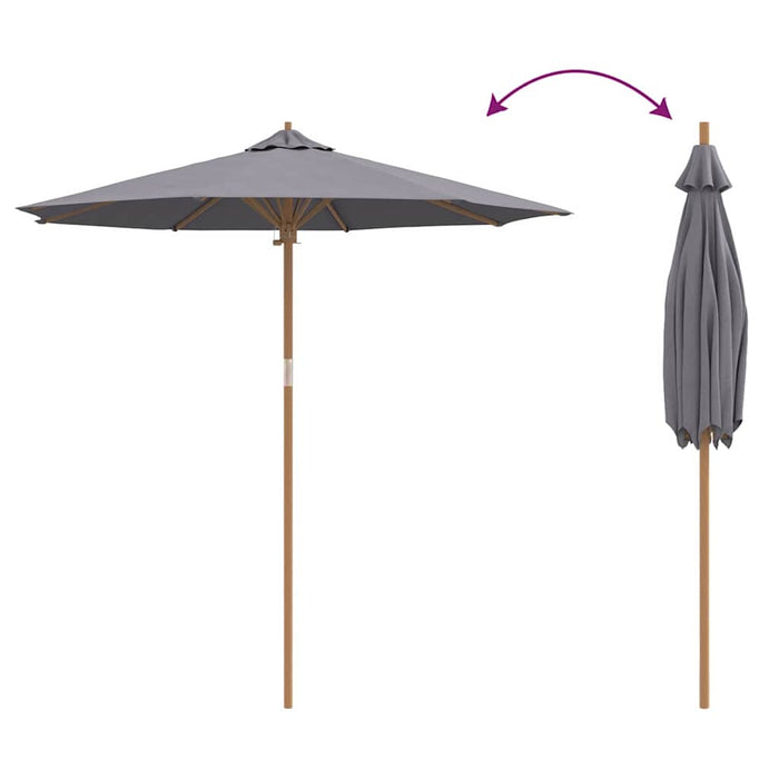 Parasol de Grădină Gri închis 240 x 240 x 260 cm Bambus - WALTI WALTI