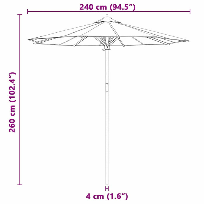 Parasol de Grădină Gri închis 240 x 240 x 260 cm Bambus - WALTI WALTI