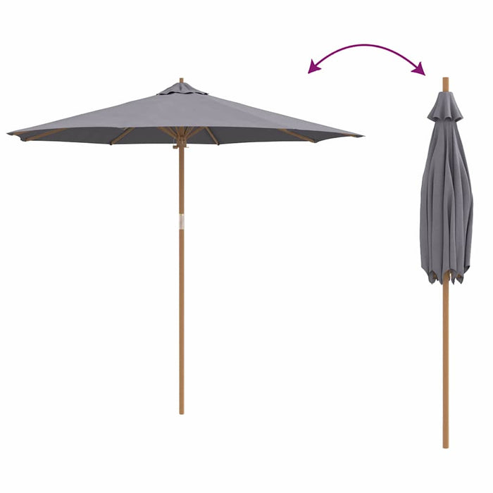 Parasol de Grădină Gri închis 270 x 270 x 260 cm Bambus - WALTI WALTI