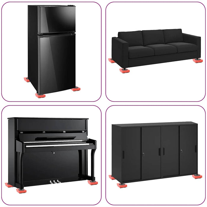 Role pentru mobilă, 8 buc., cu dispozitive de ridicare, roșii, 9,8x7,5x3 cm, 150 kg - WALTI WALTI