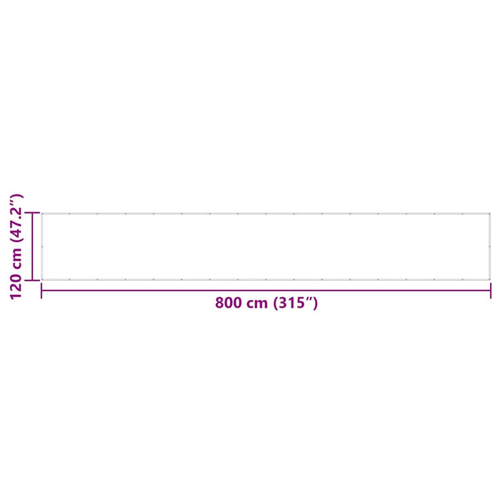 Paravan de balcon cu dungi galbene și albe 120x800 cm WALTI