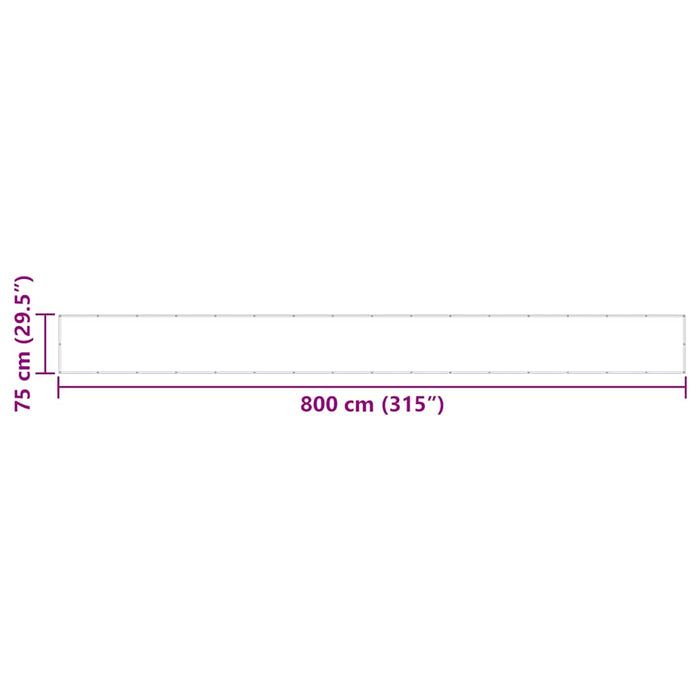 Paravan de balcon roșu 75x800 cm 100% poliester Oxford WALTI