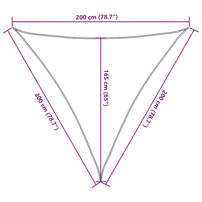 Velă de umbrire, culoare teracotă, 2x2x2 m, 100% poliester, Oxford WALTI
