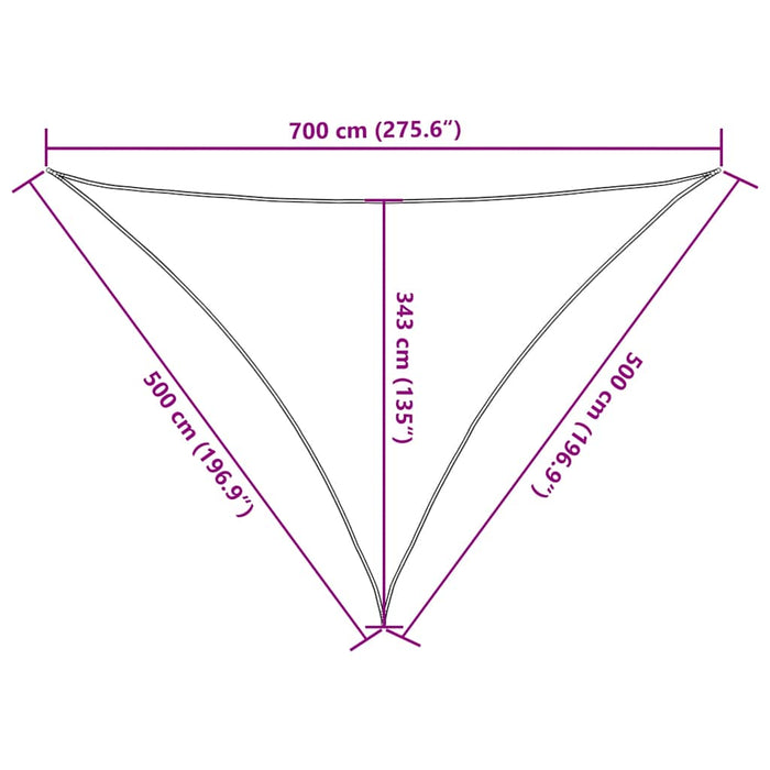 Velă de umbrire albastră, 7x5x5 m, 100% poliester, Oxford WALTI