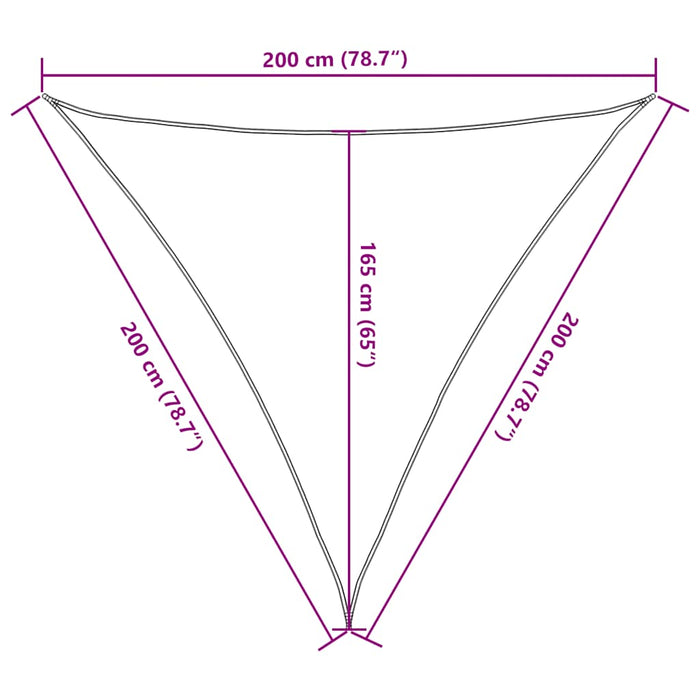 Velă de umbrire galbenă 2x2x2 m 100% poliester Oxford WALTI