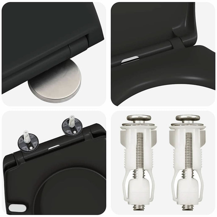 Capacul de toaletă Negru 47 x 37 x 4 cm Duroplast - WALTI WALTI