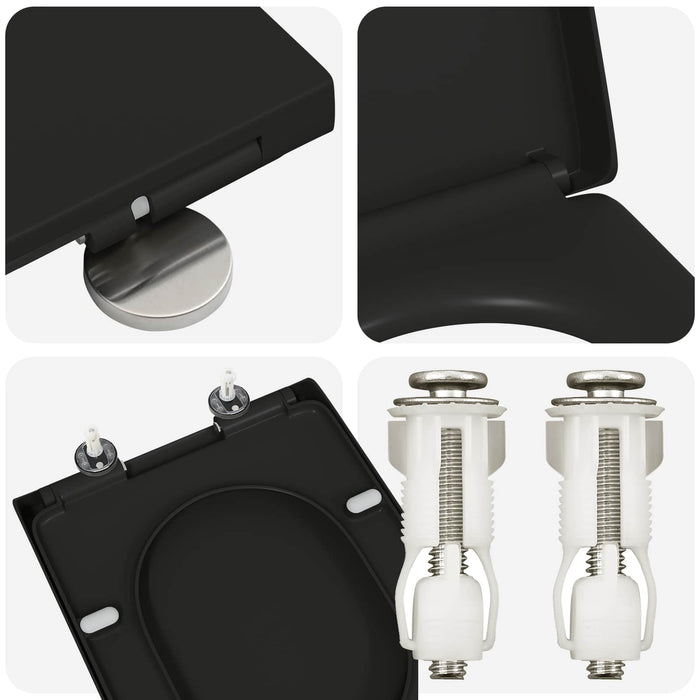 Capacul de toaletă Negru 49 x 36 x 4 cm Duroplast - WALTI WALTI