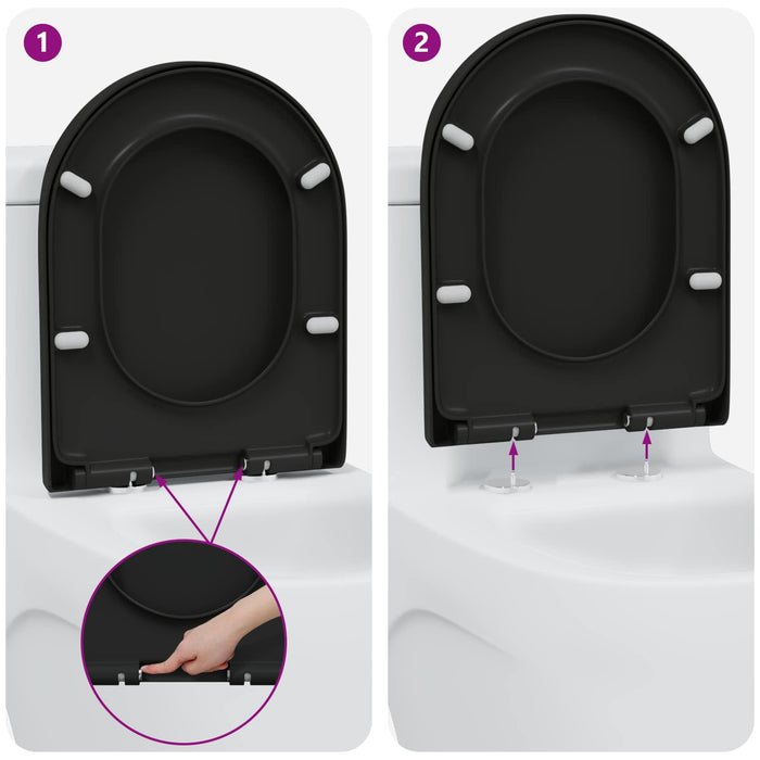 Capacul de toaletă Negru 49 x 36 x 4 cm Duroplast - WALTI WALTI