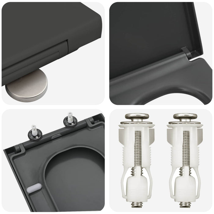 Capacul de toaletă Antracit 47,5 x 35 x 3,6 cm Duroplast WALTI