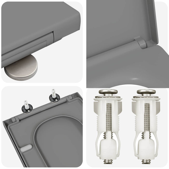 Capacul de toaletă Gri 47,5 x 35 x 3,6 cm Duroplast - WALTI WALTI
