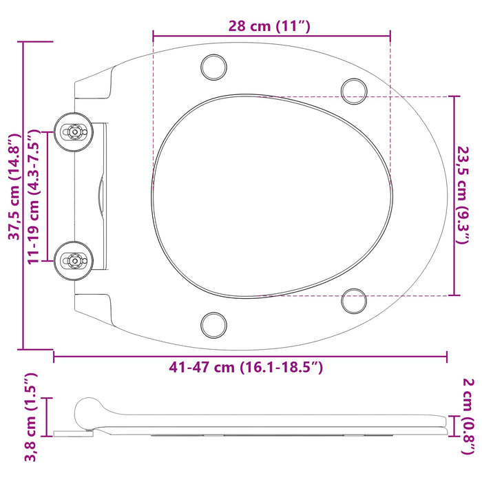 Capacul de toaletă Alb 47 x 37,5 x 3,8 cm Duroplast - WALTI WALTI