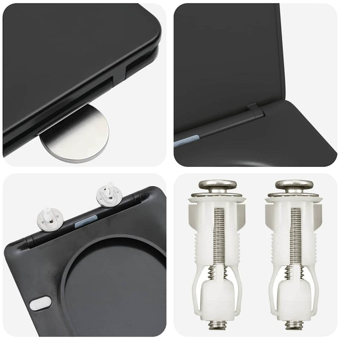 Capacul de toaletă Negru 47 x 36 x 3,4 cm Duroplast - WALTI WALTI