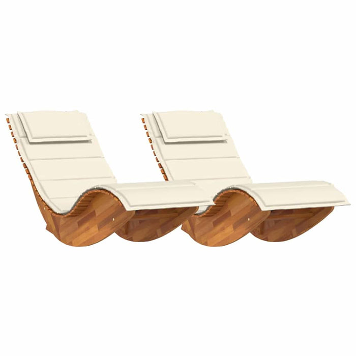 Șezlong 2 pcs Maro 60 x 154 x 74cm Lemn masiv de acacia - WALTI WALTI