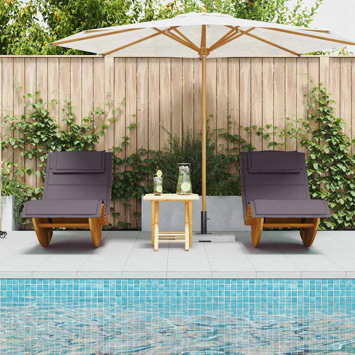 Șezlong 2 pcs Maro 60 x 154 x 74cm Lemn masiv de acacia - WALTI WALTI