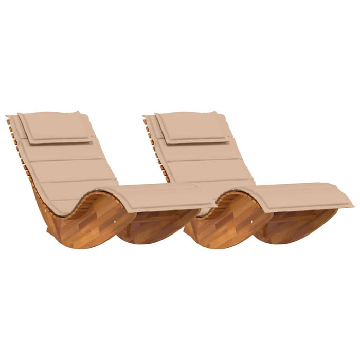 Șezlong 2 pcs Maro 60 x 154 x 74cm Lemn masiv de acacia - WALTI WALTI