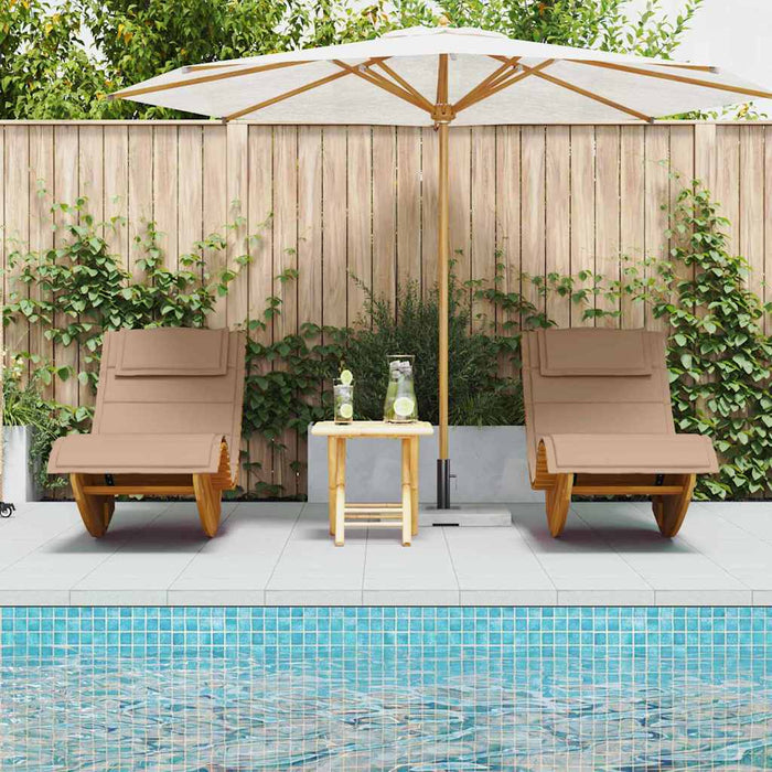 Șezlong 2 pcs Maro 60 x 154 x 74cm Lemn masiv de acacia - WALTI WALTI