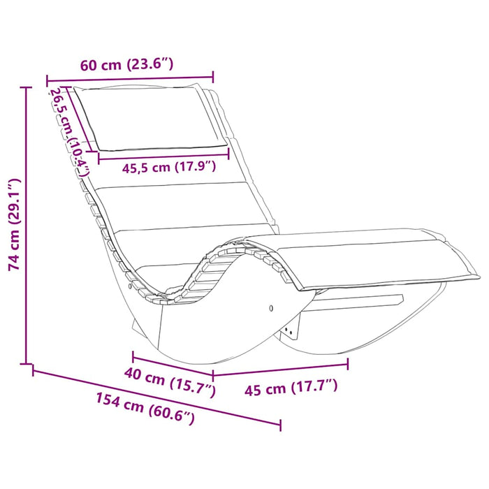 Șezlong 2 pcs Maro 60 x 154 x 74cm Lemn masiv de acacia - WALTI WALTI