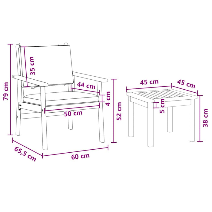 Set de canapele pentru grădină 6 pcs Maro 45 x 45 x 38cm - WALTI WALTI