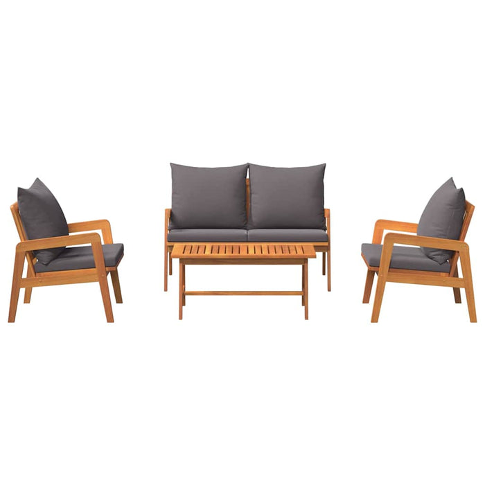 Set bistro cu pernă 4 pcs Maro Lemn Solid de Acacia WALTI