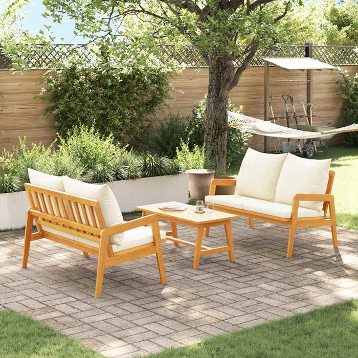 Set bistro cu pernă 3 pcs Maro Lemn Solid de Acacia - WALTI WALTI