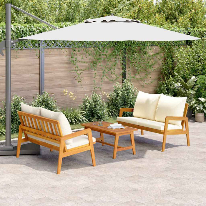 Set bistro cu pernă 3 pcs Maro Lemn Solid de Acacia - WALTI WALTI