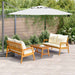 Set bistro cu pernă 3 pcs Maro Lemn Solid de Acacia - WALTI WALTI
