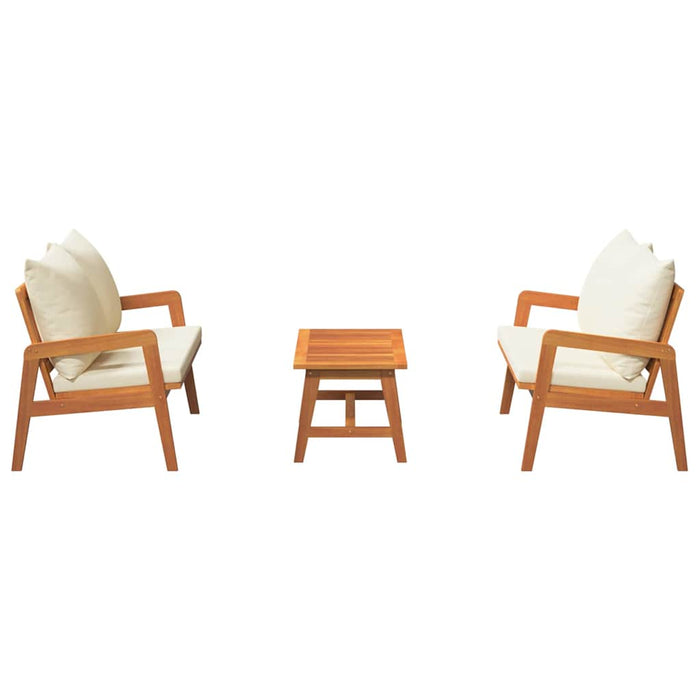 Set bistro cu pernă 3 pcs Maro Lemn Solid de Acacia - WALTI WALTI