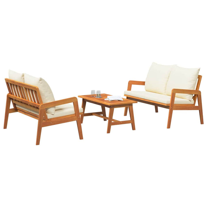 Set bistro cu pernă 3 pcs Maro Lemn Solid de Acacia - WALTI WALTI