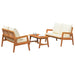 Set bistro cu pernă 3 pcs Maro Lemn Solid de Acacia - WALTI WALTI