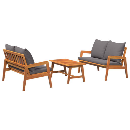Set bistro cu pernă 3 pcs Maro Lemn Solid de Acacia - WALTI WALTI