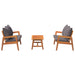 Set bistro cu pernă 3 pcs Maro Lemn Solid de Acacia - WALTI WALTI