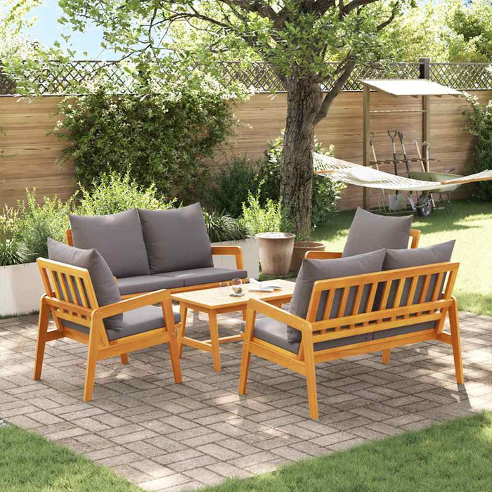 Set bistro cu pernă 5 pcs Maro Lemn Solid de Acacia - WALTI WALTI