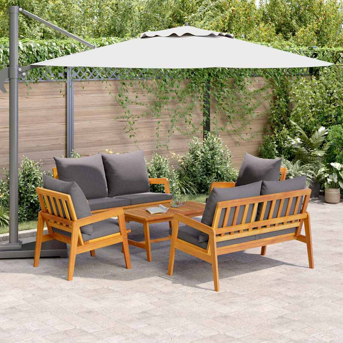 Set bistro cu pernă 5 pcs Maro Lemn Solid de Acacia - WALTI WALTI