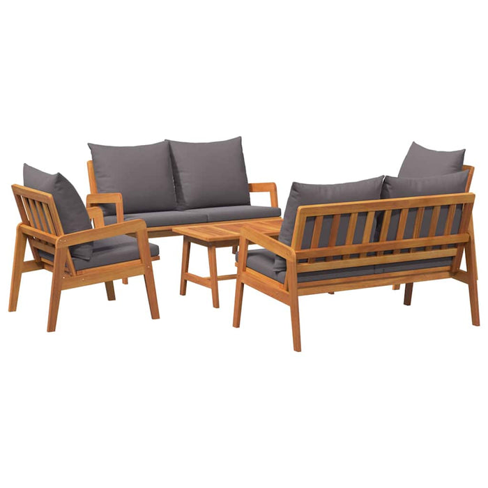 Set bistro cu pernă 5 pcs Maro Lemn Solid de Acacia - WALTI WALTI