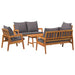 Set bistro cu pernă 5 pcs Maro Lemn Solid de Acacia - WALTI WALTI