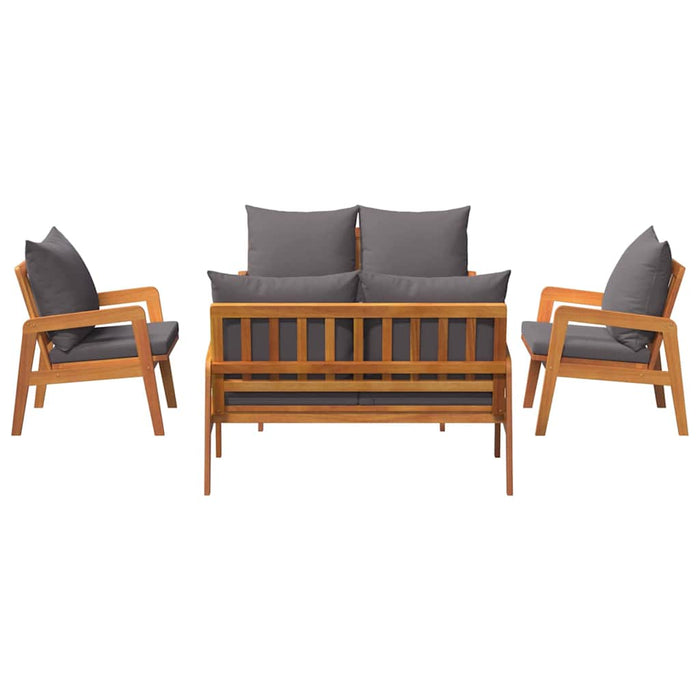 Set bistro cu pernă 5 pcs Maro Lemn Solid de Acacia - WALTI WALTI