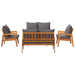 Set bistro cu pernă 5 pcs Maro Lemn Solid de Acacia - WALTI WALTI