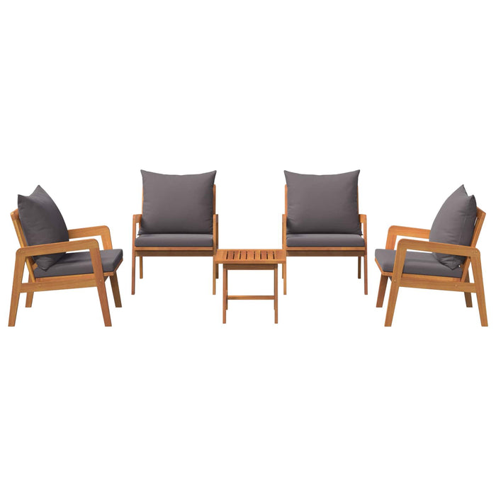 Set bistro cu pernă 5 pcs Maro Lemn Solid de Acacia - WALTI WALTI