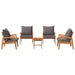 Set bistro cu pernă 5 pcs Maro Lemn Solid de Acacia - WALTI WALTI