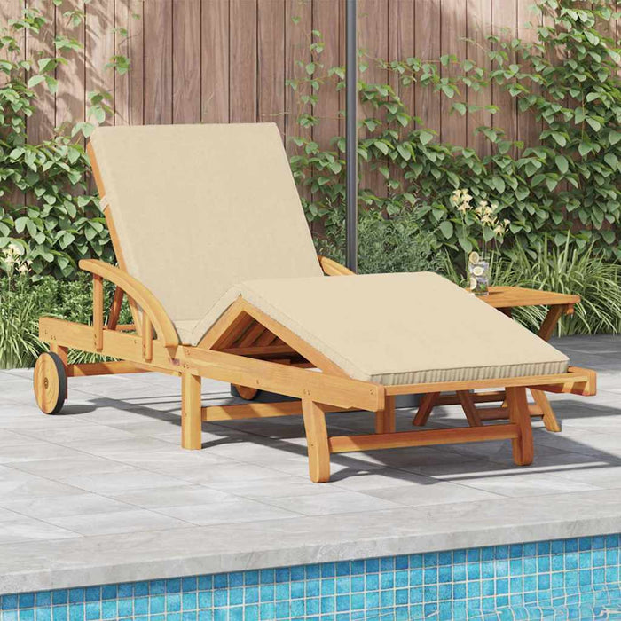 Șezlong 2 pcs Bej Lemn Solid de Acacia WALTI