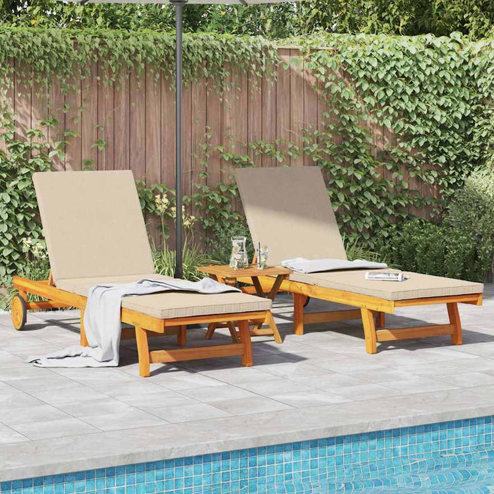 Șezlong 2-persoană 2 pcs Maro Lemn Solid de Acacia - WALTI WALTI