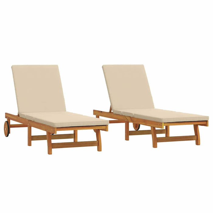 Șezlong 2-persoană 2 pcs Maro Lemn Solid de Acacia - WALTI WALTI