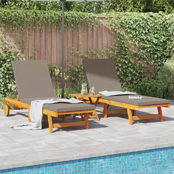 Șezlong 2 pcs Maro 63 x 199 x 85cm Lemn masiv de acacia - WALTI WALTI