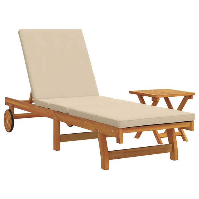 Șezlong 1-persoană 2 pcs Maro Lemn Solid de Acacia - WALTI WALTI
