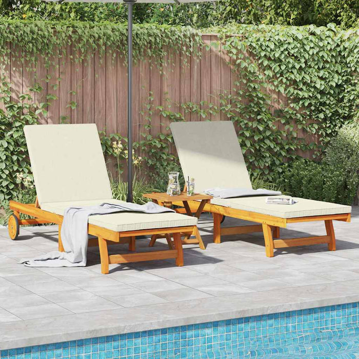 Șezlong 2-persoană 3 pcs Maro Lemn Solid de Acacia WALTI