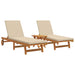Șezlong 2-persoană 3 pcs Maro Lemn Solid de Acacia - WALTI WALTI