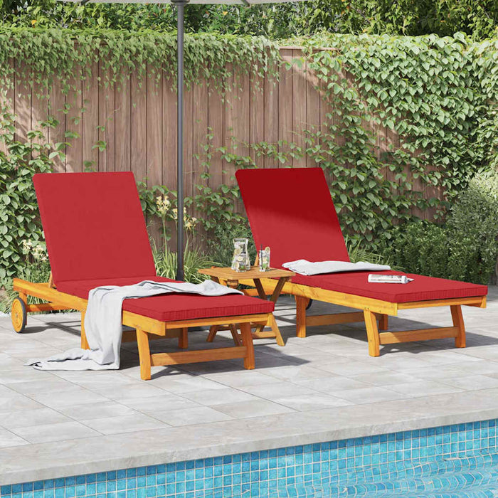Șezlong 2-persoană 3 pcs Maro Lemn Solid de Acacia - WALTI WALTI